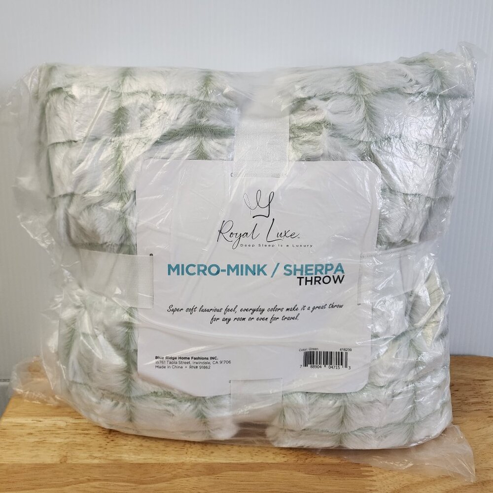 NWT Royal Luxe Micro-Mink Sherpa, Tie-Dye, Throw